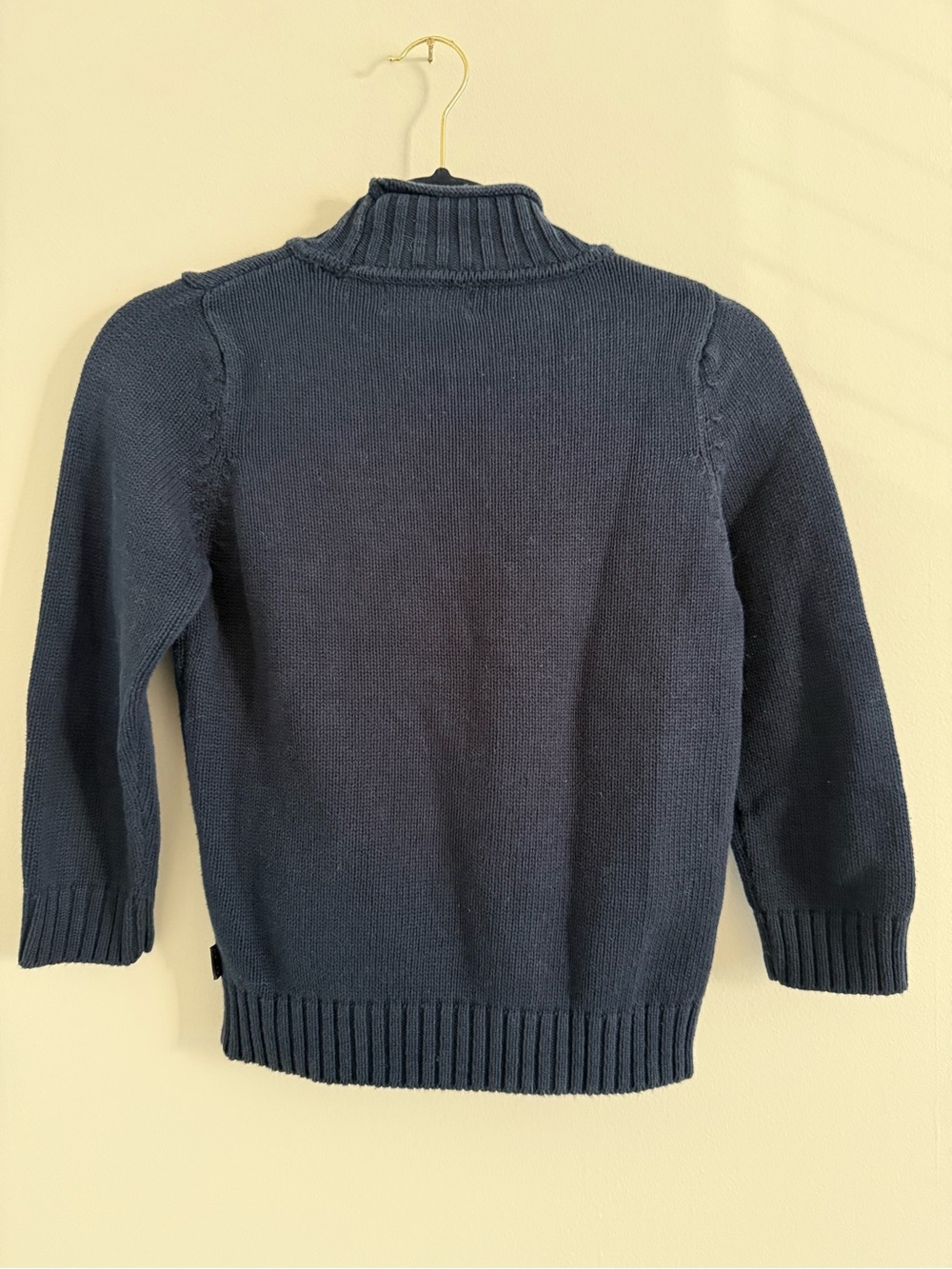 Vintage Ralph Lauren Navy mock turtleneck Sweater // XS // 100% cotton // Y2K - Picture 2 of 10